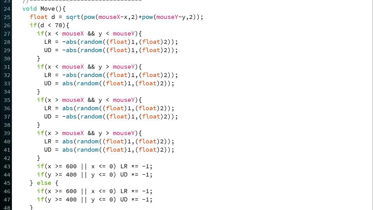 Processing3 java code, bounce balls