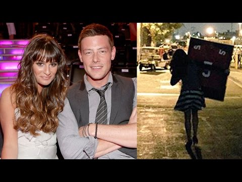 Lea Michele Takes Cory Monteith Jersey From Glee Set