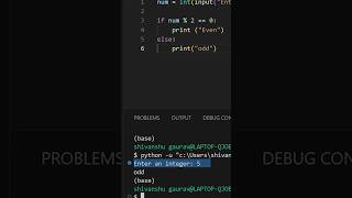 how to find even or odd number in python ( python for beginners ) #python #shorts