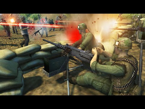 1,000 Viet Cong VS .50 CAL MG DEFENSE! - Men of War: Vietnam War Mod Battle Simulator