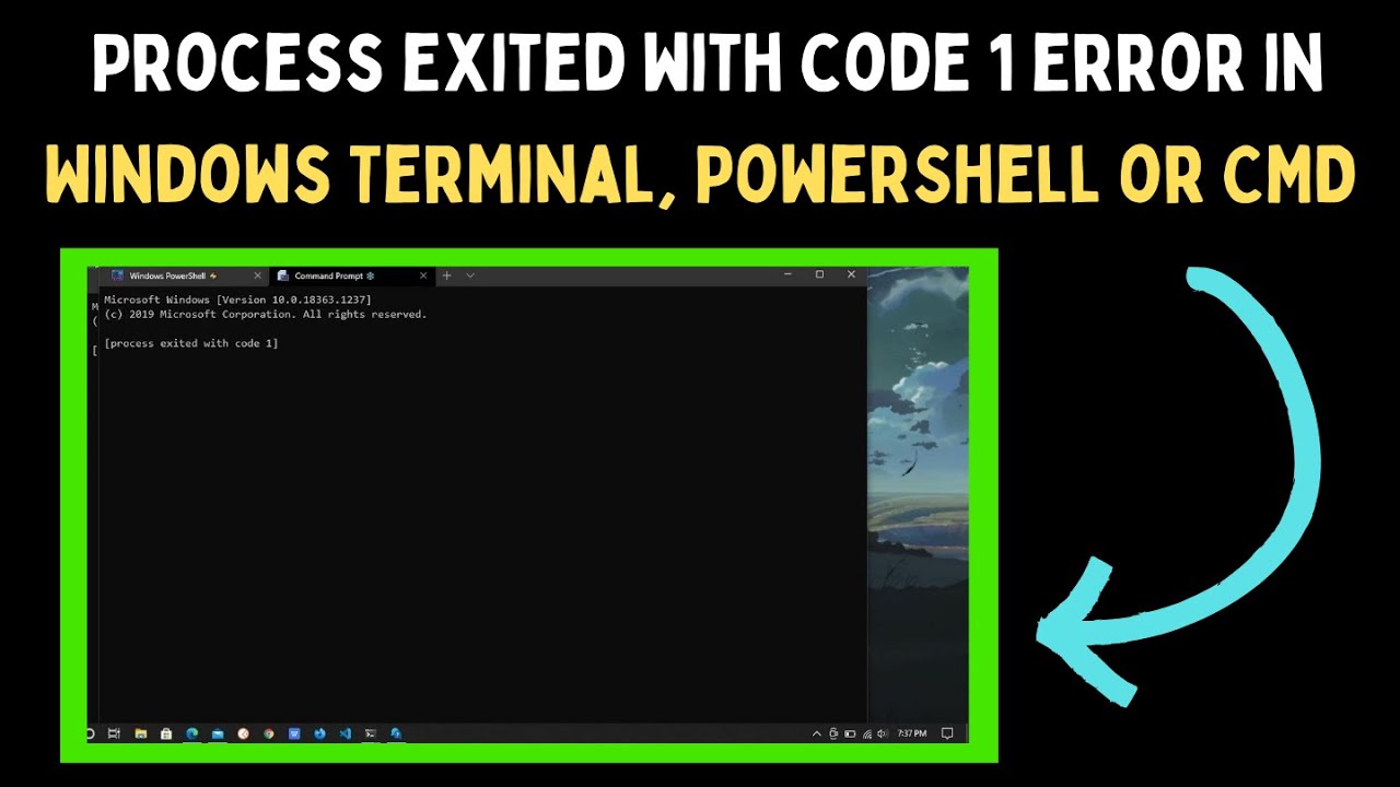 How to Fix Process Exited With Code 1 Error in Windows Terminal, PowerShell or CMD on Windows 11