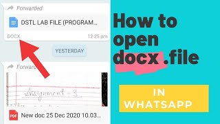 How to open docx.file in WhatsApp. docx.file ko open kaise kre.