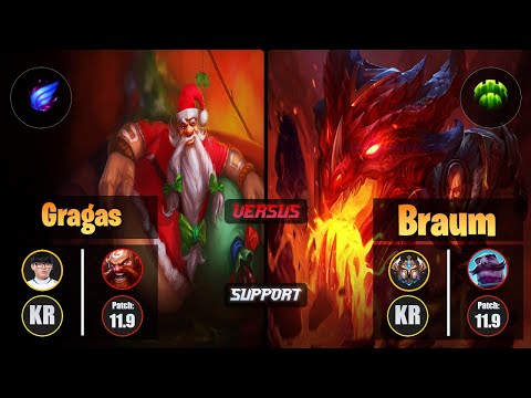 Hoit GRAGAS (Support) [Phase Rush] VS BRAUM - Challenger KR Patch 11.9