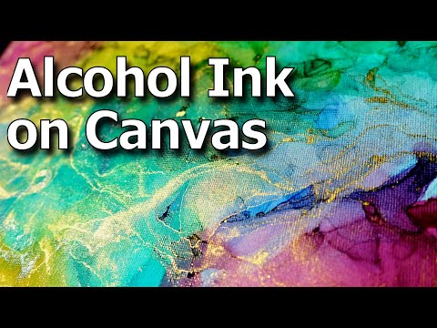 #242 Alcohol Ink on Canvas / Do this and make it work! / Testing different methods using CHEAP Ink