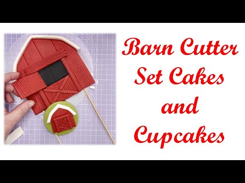 Barn cutter set for cakes and cupcakes