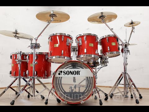 Sonor Signature Heavy Beech – Signal Red – Fully Restored – 10/12/13/14/15/20 image 26