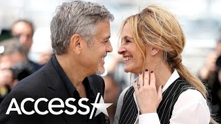 George Clooney & Julia Roberts Poke Fun At Kissing One Another On Set