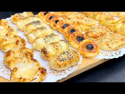 Avec UNE PATE FEUILLETÉE réalisez 6 APÉRITIFS SALÉS faciles à faire pour les fêtes 🎉
