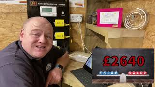 Heating engineer explaining what he quoted for a new gas boiler and why