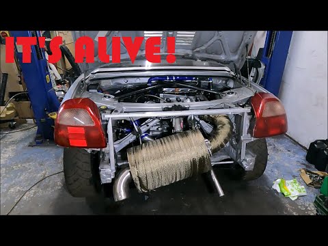 IT'S ALIVE! BIG turbo 1.8 20V swap Toyota MR-S fires up on 'new' £100 'forged' engine + Ignitron ECU