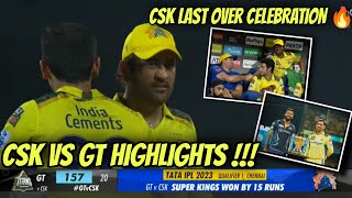 CSK Qualified To Finals 🔥 Last Over Celebration 🥵 CSK vs GT Highlights IPL 2023