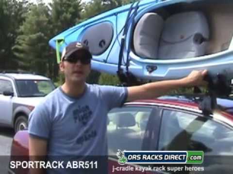 How to tie-down and transport two kayaks using "J Cradles" on roof 
