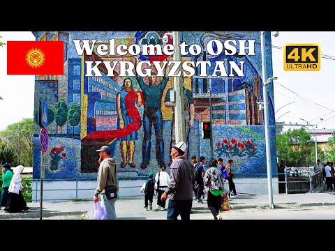 4K Walking Tour in Osh, Kyrgyzstan | City Center, Alisher Navoi Park & Suleiman Too