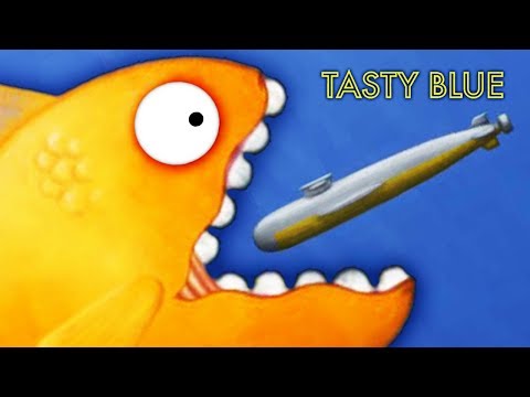 Tasty Blue КАРАСИК ВАСЯ ест ПОДВОДНЫЕ ЛОДКИ Мульт игра про рыбку обжору СЪЕСТЬ ОКЕАН Видео для детей