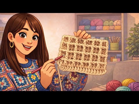 Punto Waffle a Crochet: Patrón Fácil para Mantas y Bufandas