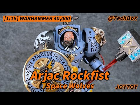 Joytoy Warhammer 40K, Space Wolves, Arjac Rockfist, 1/18 scale action figure