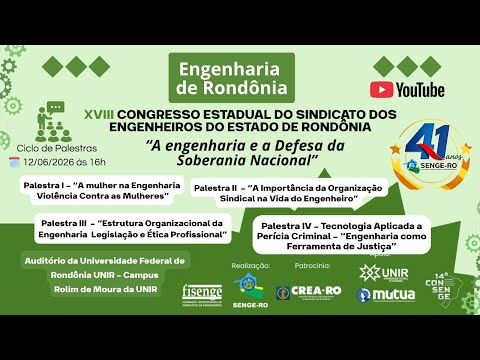 XVIII COESENGE - Congresso Estadual dos Engenheiros do Estado de Rondônia