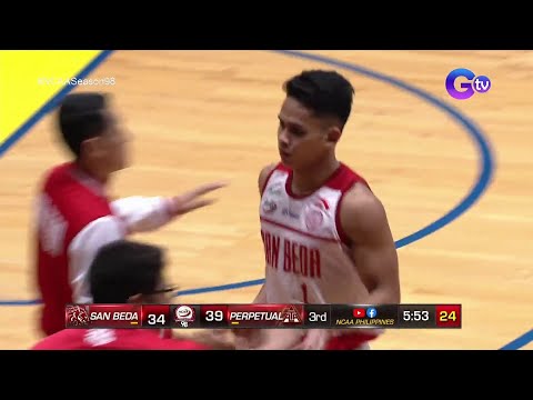 Corner three? Why not for Tony Ynot! San Beda trims the deficit to 5 points! #NCAASeason98