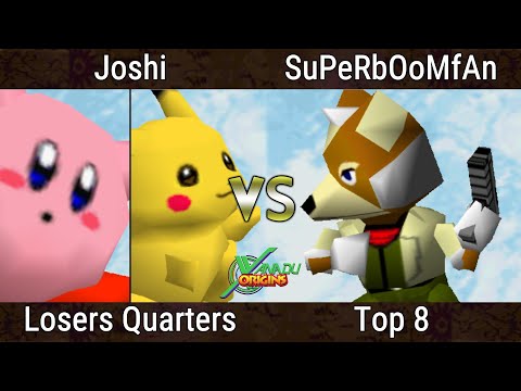 Xanadu Origins Top 8 - SuPeRbOoMfAn (Fox) Vs. Joshi (Pikachu, Kirby) Smash Bros - SSB64