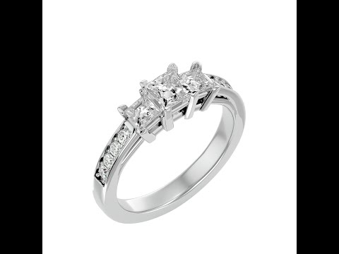 Inel de Logodna Trilogy Aur Alb 18k Diamant Natural -  Maya