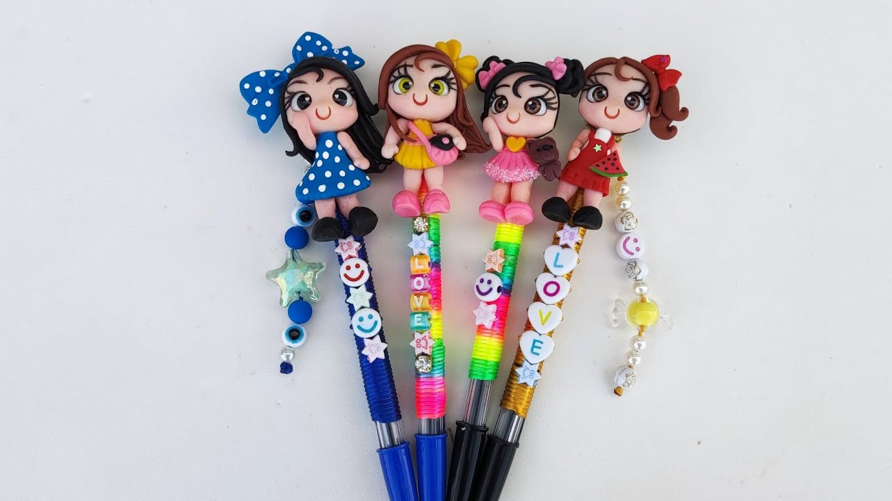 DIY- Como Customizar Canetas com Bonequinhas de Biscuit