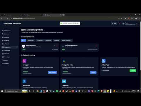 DMtoLead Automation: Instagram and Google Integration + DM Automation and Calendar Event Creation