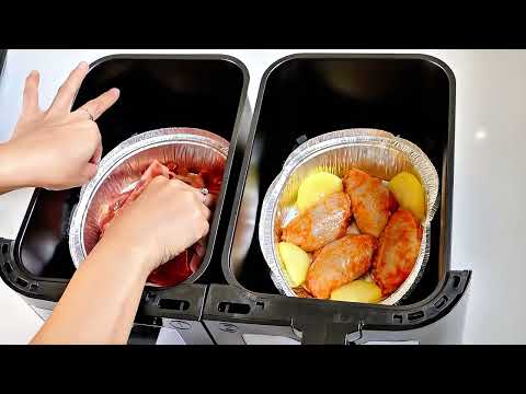 фото аэрогриль (аэрофритюрница) с двумя чашами oulemei 12 литров новый гарантия год olm-kzb030 0