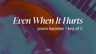 Even When It Hurts (Praise Song) - Hillsong UNITED | Piano Karaoke [Key of C]