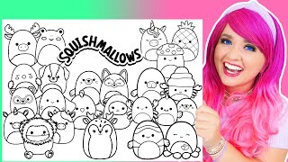 Coloring Squishmallows Pets, Animals & Sea Creatures Coloring Pages | Squishmallows Plushies Videos