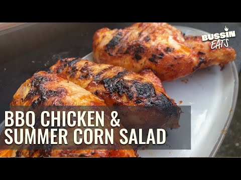 ALL-AMERICAN Juicy BBQ Chicken With A Side Of Corn Salad 😋 I Bussin Eats