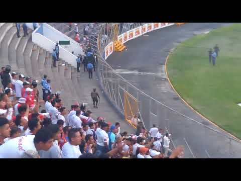 La ultra fiel alentando al leon con todo  ante los chanchos del españa