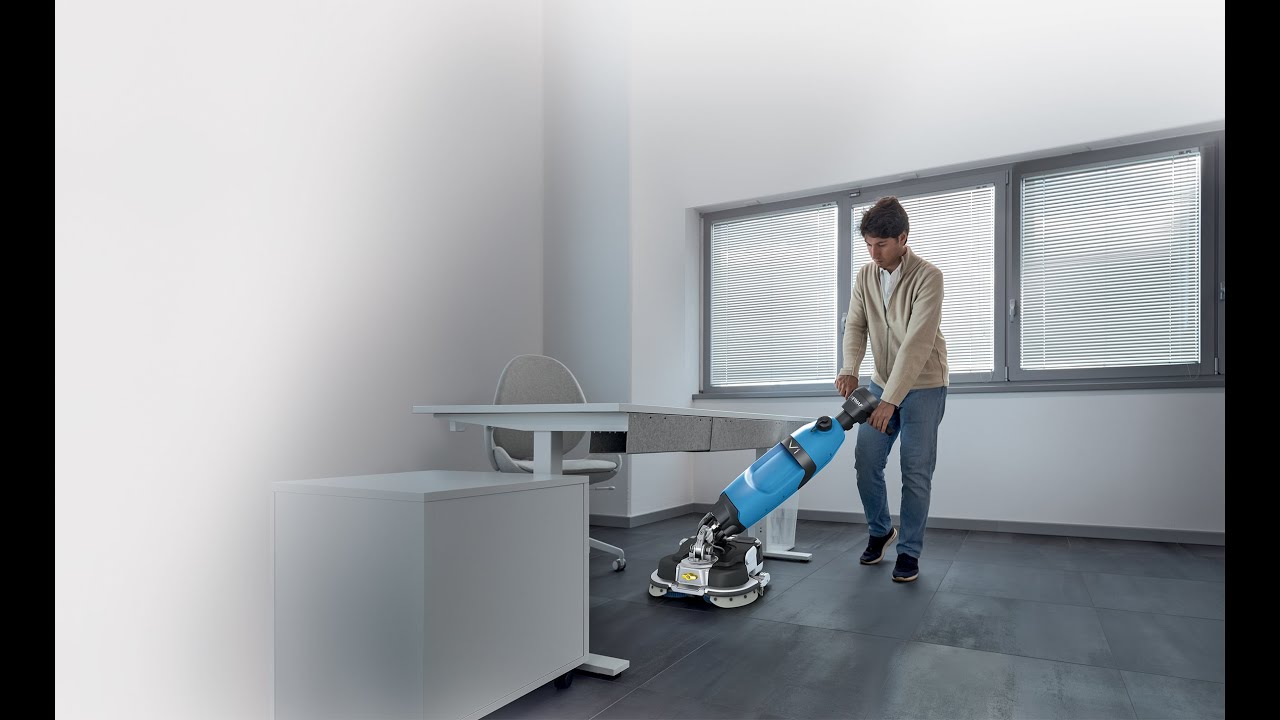 Fimap V1 scrubber dryer in action — watch on YouTube