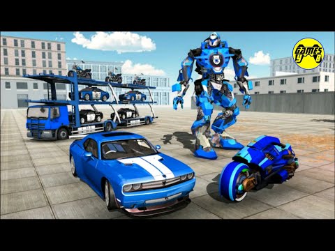 US Police Plane Robot Car Bike: Police Transporter Game  - Android Gameplay FullHD 60fps