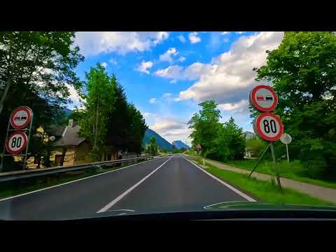 Scenic Drive Through Austrian Alps Mountains in the Summer Nature Landscapes 4k 60fps