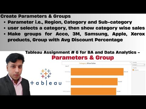 ExcelR Assignment Solution for BA and Data Analytics. Assignment 6 in Tableau, Parameters & Groups