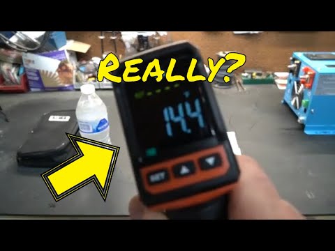 Part of a video titled How To Use Harbor Freight 20:1 Infrared Laser Thermometer With ...