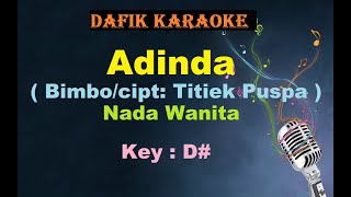 Download lagu Adinda (Karaoke) Bimbo Cipt: Titiek Puspa Nada Wanita/Cewek Female Key D# Tembang Kenangan mp3