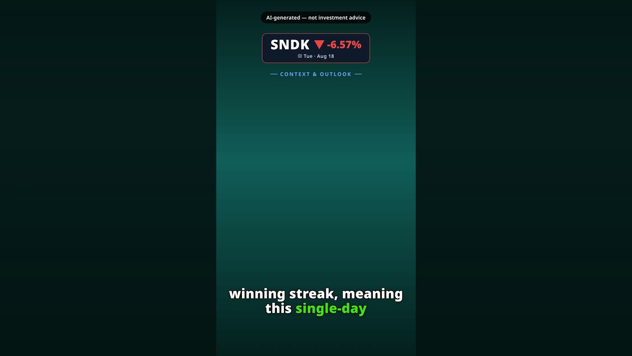Why Is Sandisk Stock Sinking Today? SNDK -6.57% (Aug 18)