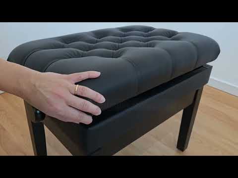 MODERNA 1C SE by Benchworld - Single Artist Pneumatic Piano Bench in Satin Ebony