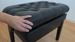 MODERNA 1C SE by Benchworld - Single Artist Pneumatic Piano Bench in Satin Ebony