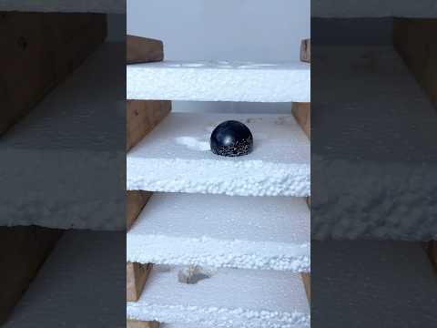1000°C 50mm Hot Iron Ball vs Thermocol 🔥☄️ #shorts #asmr #experiment