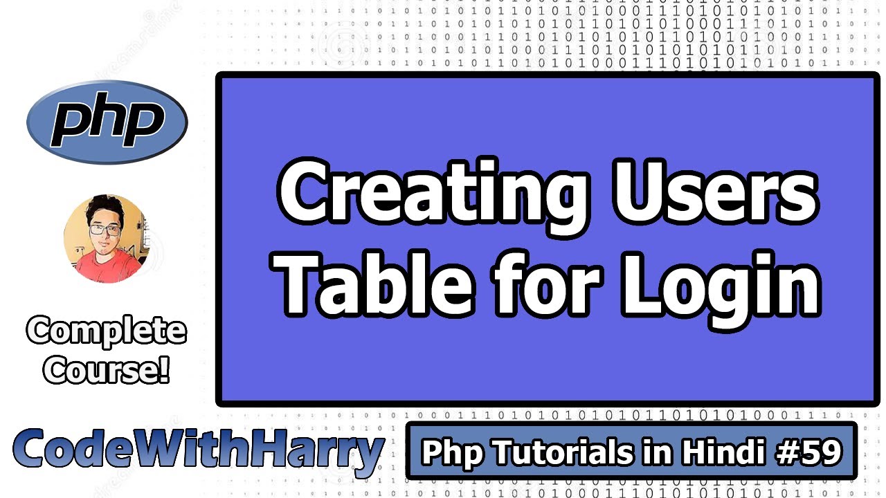 Creating Users Table and Signup Form For User Login | PHP Tutorial #59