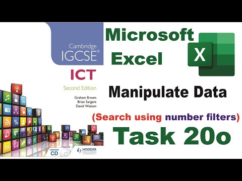Task 20o IGCSE ICT Hodder Education | Microsoft Excel | Search using number filters