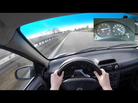 Opel Corsa B 1.4i (1996) - POV VMAX + 0-100 kmh on the Autobahn - 190 KMH/118 MPH