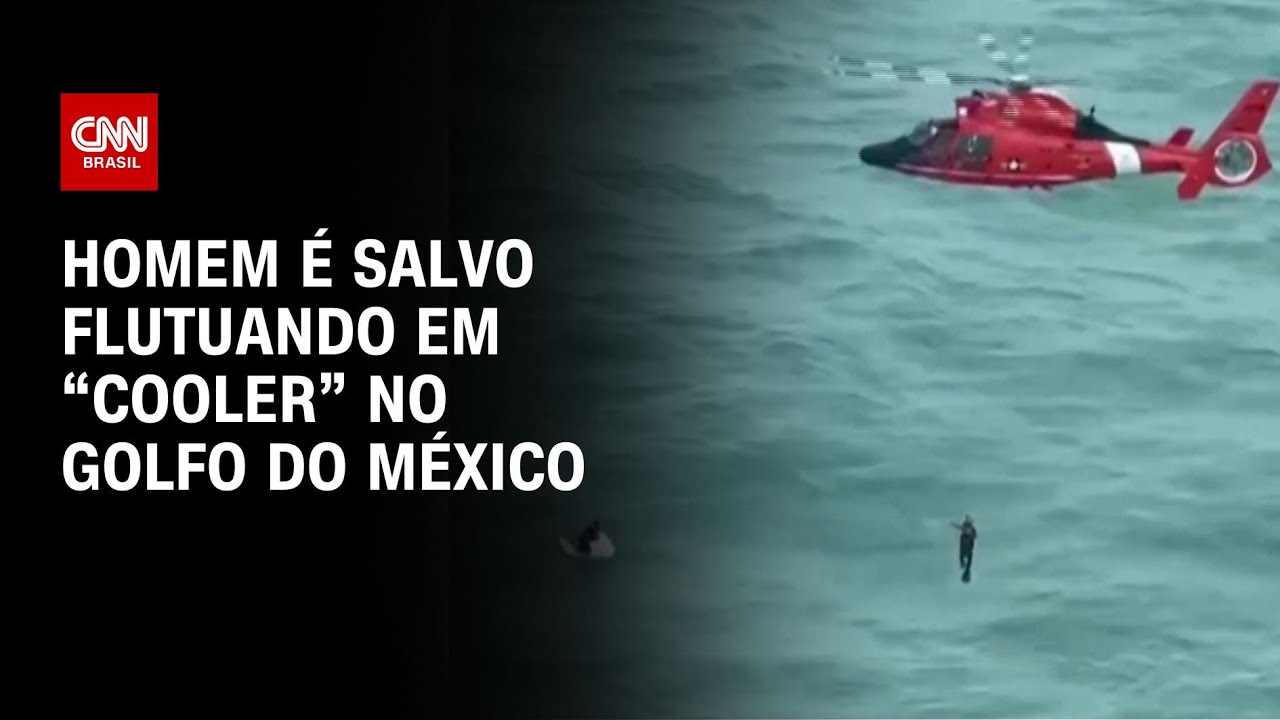 Homem é salvo flutuando em “cooler” no Golfo do México | CNN BRASIL