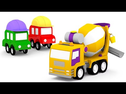 Die 4 kleinen Autos bauen einen Zementmischer - Lehrreicher Zeichentrickfilm für kleine Kinder