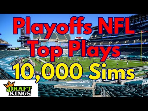 Division Playoffs NFL DFS Plays based on 10,000 Simulations in Excel