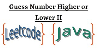 YouTube video 'Leetcode Question 375 "Guess Number Higher or Lower II" in Java'