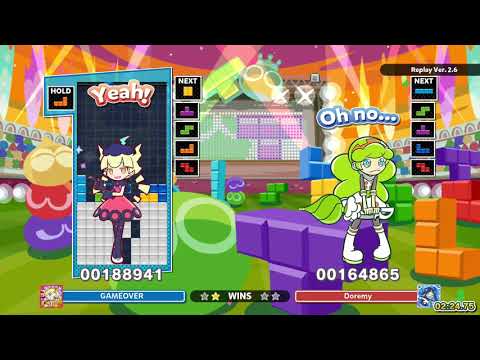 [Puyo Puyo Tetris 2] Puzzle League VS: Doremy vs. kazu (1) (11-12-2020, Switch, JP voices)