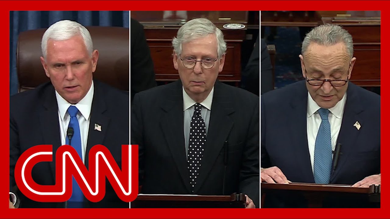 Pence, McConnell and Schumer address Senate floor as Electoral College certification resumes
